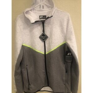 NWT Russell RSL Fusion Knit Jacket Men's Full Zip Hooded Stretch Athletic Small
